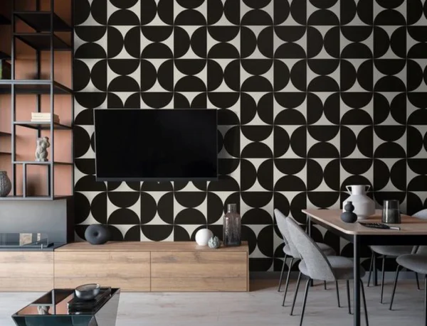 P-87213587368791-20260405114550.webp Unyqoos® Donkerbruin en grijs zelfklevend behang met geometrisch patroon, waterdicht en verwijderbaar 44 cm x 10 m