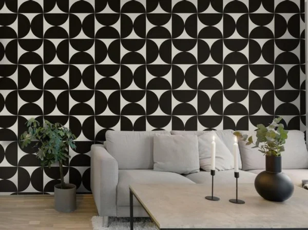 P-87213587368797-20260405114604.webp Unyqoos® Donkerbruin en grijs zelfklevend behang met geometrisch patroon, waterdicht en verwijderbaar 44 cm x 10 m