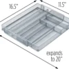 P-87213587407776-20260406095932.webp Unyqoos® Uittrekbare zilverkleurige metalen bestekbak voor georganiseerde keukenlades