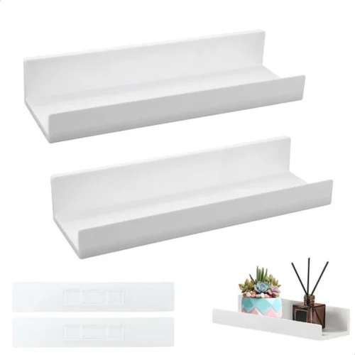 P-87213587410570-20260406082240.webp Unyqoos® Zwevende zelfklevende wandplank voor multifunctioneel gebruik in huis