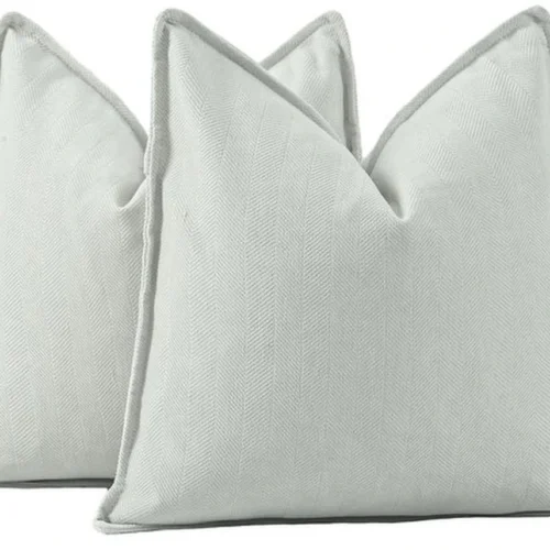 Unyqoos® Set van twee zachte chenille kussenhoezen met stijlvolle franjes voor bank en slaapkamer