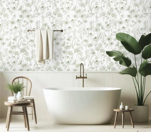 P-87213587665868-20260405114441.webp Unyqoos® Waterdicht decoratief behang met bloemen en vogels voor interieur 44 x 1000 cm