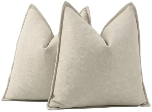 Unyqoos® Set van twee zachte chenille kussenhoezen met stijlvol franjeontwerp