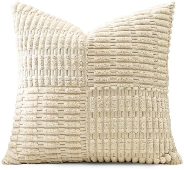 Unyqoos® Elegante en Zachte Corduroy Kussensloop in Beige voor Stijlvolle Woonkamer