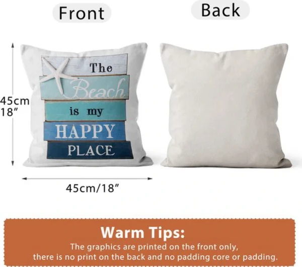 Unyqoos® Set van 4 decoratieve kussenslopen met maritieme prints voor bank of bed