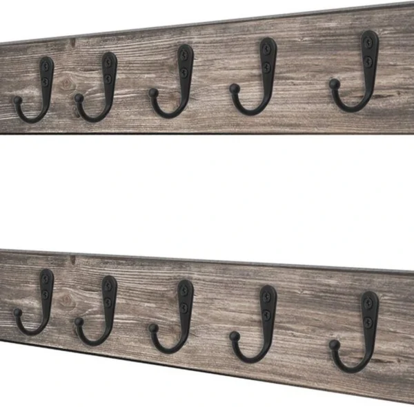 Unyqoos® Set van 10 zwarte metalen haken voor veelzijdig gebruik in huis of kantoor