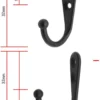 Unyqoos® Set van 10 zwarte metalen haken voor veelzijdig gebruik in huis of kantoor