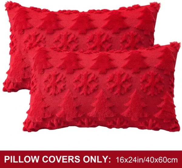 Unyqoos® Set van twee decoratieve kussenhoezen met kerstmotief voor huisinrichting