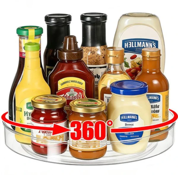 Unyqoos® Transparante draaiplateau voor keuken en badkamer met 360 graden rotatie
