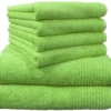 P-87213588904650-20260405182605.webp Unyqoos® Zesdelige set van luxe katoenen handdoeken in moderne appelgroene kleur