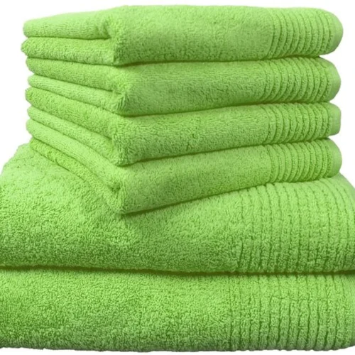 P-87213588904650-20260405182605.webp Unyqoos® Zesdelige set van luxe katoenen handdoeken in moderne appelgroene kleur