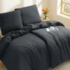Unyqoos® Complete 5-delige beddengoedset van microvezel in donkergrijs voor optimaal slaapcomfort