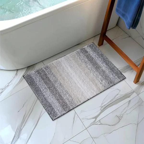 P-87213589284890-20260405141055.webp Unyqoos® Grijs-witte badmat van katoen met antislip en wasbare eigenschappen