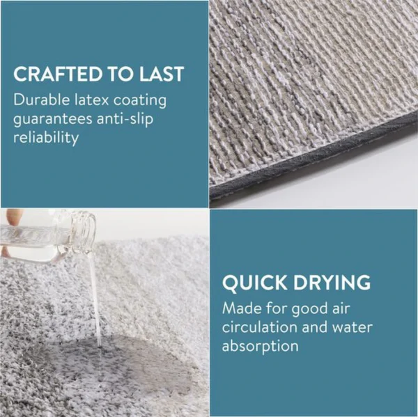 P-87213589284891-20260405141117.webp Unyqoos® Grijs-witte badmat van katoen met antislip en wasbare eigenschappen