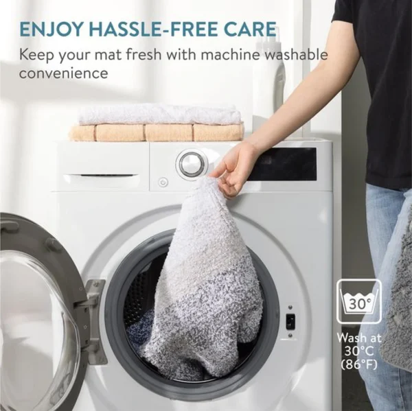 P-87213589284893-20260405141134.webp Unyqoos® Grijs-witte badmat van katoen met antislip en wasbare eigenschappen