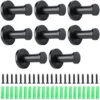 P-87213589306350-20260406120632.webp Unyqoos® Set van 8 zwarte roestvrijstalen wandhaken voor diverse ruimtes