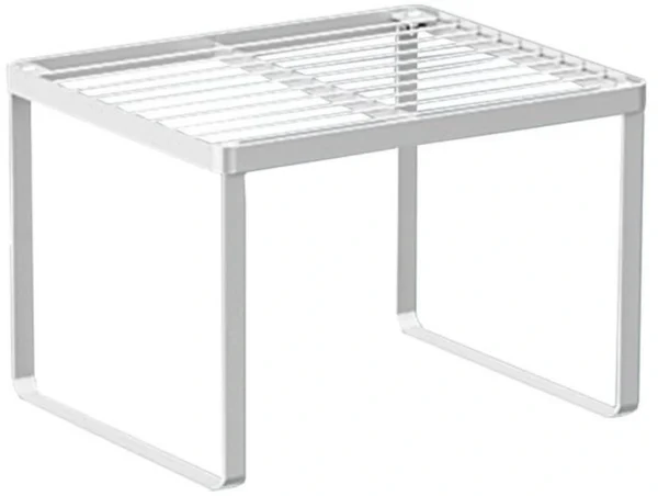 P-87213589417230-20260406101719.webp Unyqoos® Stapelbaar metalen opbergrek voor keuken en badkamer, witte draadconstructie