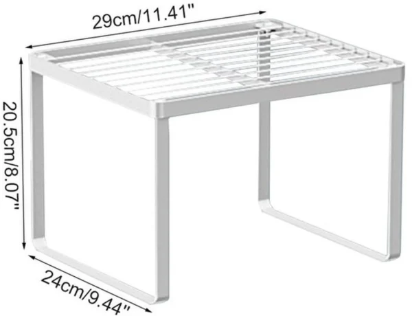 P-87213589417232-20260406101726.webp Unyqoos® Stapelbaar metalen opbergrek voor keuken en badkamer, witte draadconstructie