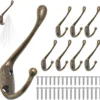 P-87213589458510-20260406120720.webp Unyqoos® Set van 8 Vintage Bronzen Dubbele Wandhaken voor Diverse Ruimtes