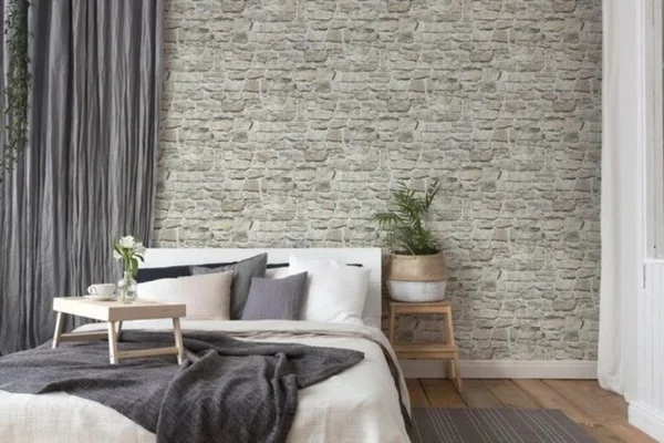 Unyqoos® Hoogwaardig vliesbehang met natuursteenmotief voor sfeervolle interieurs
