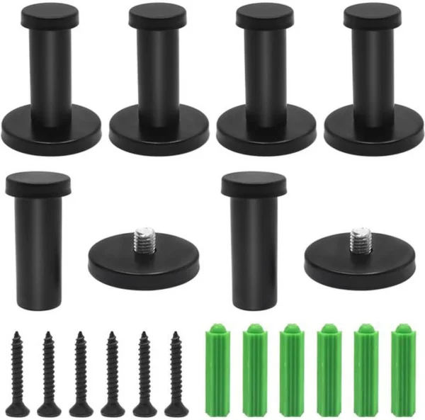 P-87213589862500-20260406121027.webp Unyqoos® Set van zes ruimtebesparende mat zwarte haken voor badkamer en keuken