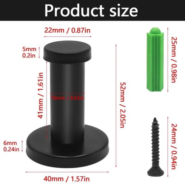 P-87213589862505-20260406121048.webp Unyqoos® Set van zes ruimtebesparende mat zwarte haken voor badkamer en keuken
