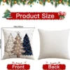 Unyqoos® Set van vier kerstkussenhoezen met winterse print voor huisdecoratie