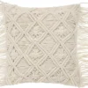 Macramé Kussenhoes, Decoratief Kussen, 45 x 45 cm, Set van 2, Boho Kussen, Beige voor Sofa, Woonkamer, Slaapkamer, Vintage Kussenhoes, 100% Katoen