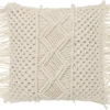 Macramé Kussenhoes, Decoratief Kussen, 45 x 45 cm, Set van 2, Boho Kussen, Beige voor Sofa, Woonkamer, Slaapkamer, Vintage Kussenhoes, 100% Katoen
